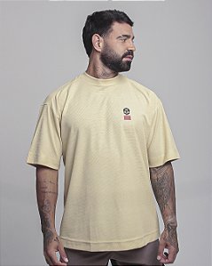 Camiseta Mas. Big Oversized BS Skull Love - Bege