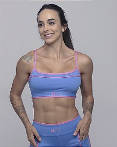 Top Com Alças C/ Debrun - Azul Capri