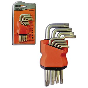 CR-BFH1422 Jogo de chave Torx pequena com guia (9 peças)