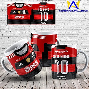 Caneca Personalizada • Flamengo 2023 • Com Seu Nome e Número