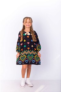 VESTIDO EVASÊ COM MANGA BALONÊ