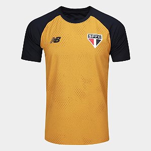 CAMISA NEW BALANCE SÃO PAULO TREINO AMARELO PRETO 26-27