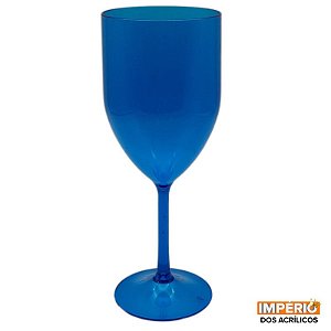Taça de vinho 330ml azul translucido