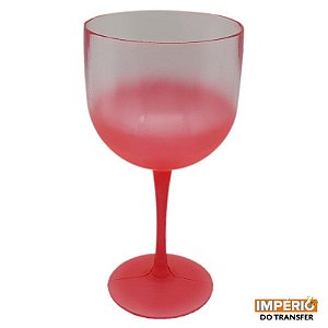 Taça gin degradê vermelho 580ml transparente