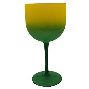 Taça gin verde amarelo Brasil