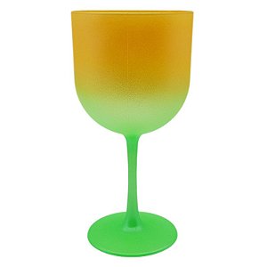 Taça gin verde amarelo cintilante 580ml