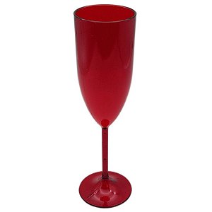 Taça champanhe acrílica rubi com gliter