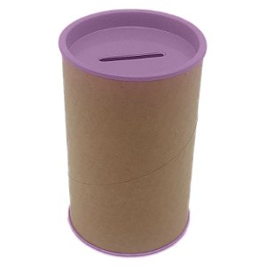 Cofrinho de papelão tampa e base lilás