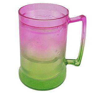 Caneca gel cor rosa /verde translucido congelante acrílico (P/ Transfer)
