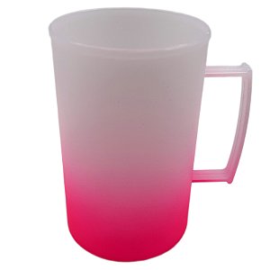 Caneca chopp jateado rosa pink 500 ml