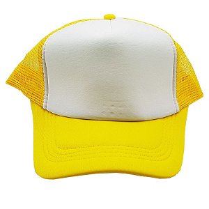 Boné de Tela com a Frente Branco para Sublimação - Amarelo
