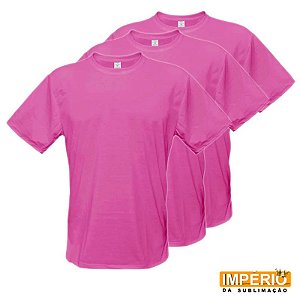 Camiseta rosa chiclete 100% poliéster do p ao gg