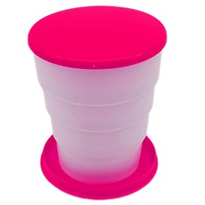 Copo Plástico Retrátil Rosa 120ml