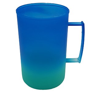 Caneca chopp jateada azul bic -verde tifany 500 ml