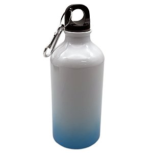 Squeeze mosquetão degradê azul baixo 500 ml