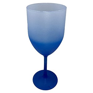Taça de Vinho Jateado Azul Bic