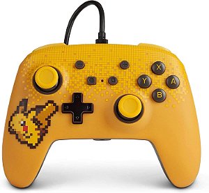 Controle Power-A Enwired Pixel Pikachu P/ Nintendo Switch e PC