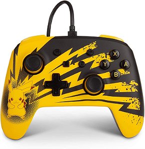 Controle Power-A Enwired Lightning Pikachu P/ Nintendo Switch e PC