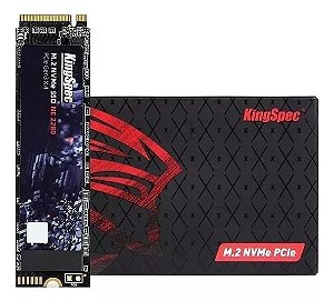 SSD Kingspec de 256GB M2 NVMe 22x80x3.5mm Velocidade de Leitura 1500-2400MB/S - NE-256