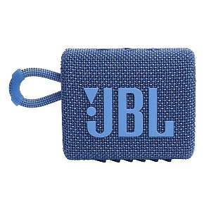 Caixa de Som Bluetooth JBL GO 3 Eco Blue, Prova d'água 5h De Bateria, Azul