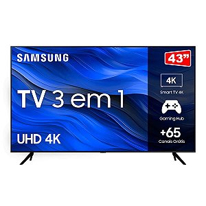 Smart TV Samsung 43" Polegadas 3 em 1 Cristal UHD Processador Crystal 4K 43CU7700