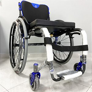 Cadeira de Rodas Monobloco Sigma Smart Preto Fosco c/ Azul Promoção