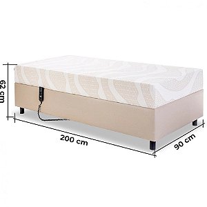 Cama Articulada Motorizada Hospitalar Centauro Bege Pilati 0,90x2,00x0,62cm c/ Colchão Acoplado