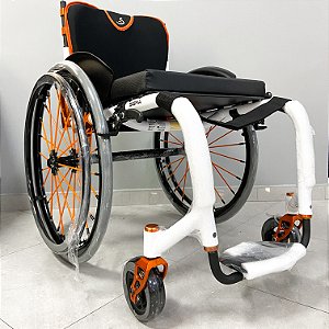 Cadeira de Rodas Monobloco Sigma Smart Branco c/ Laranja