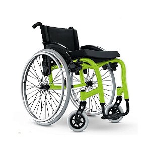 Cadeira De Rodas Monobloco Ativa Modelo Star Lite Ortobras - Cor: Verde Oliva