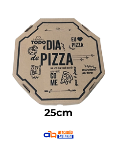 Caixa para Pizza de 25cm - Embalafoods - 25 Unidades