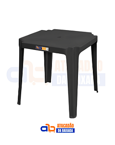 Mesa de Plástico Preta 70x70 Solplast