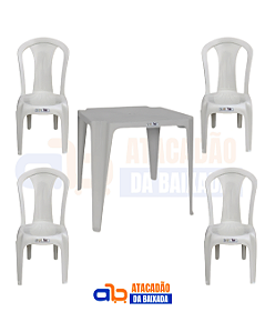 Jogo de Mesa Inovar 152kg ( 1 Mesa + 4 Cadeiras)