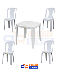 Jogo Plástico (4 Cadeiras Peroba + 1 Mesa Coruripe)