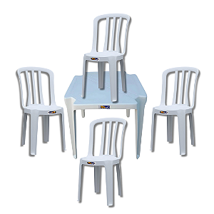 JOGO DE PLÁSTICO ( 4 CADEIRAS PAJUÇARA + 1 MESA CORURIPE)
