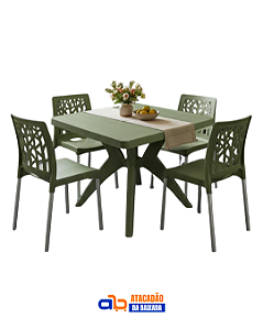 Jogo de Mesa e Cadeiras Nature Verde