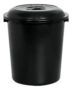 Cestão Fechado Preto com Tampa Preta - 97 L