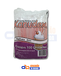 Canudo Big Shake 8mm Kanudex - 100 Unidades