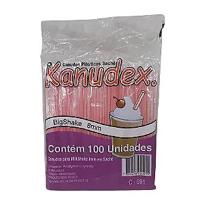 Canudo Big Shake 8mm Kanudex - 100 Unidades