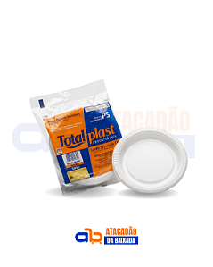 Prato Plástico Branco Totalplast 15cm - 10 Unidades