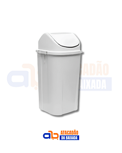 Cesto Fechado Branco com Tampa Basculante Branca - 97L