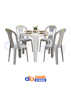Jogo Mesa Coruripe e Cadeiras Tabatinga Branca