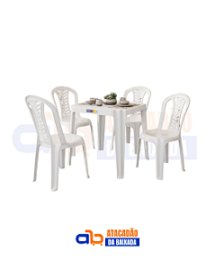 Jogo de Mesa Coruripe e Cadeiras Camboinhas Branca