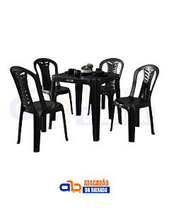 Jogo de Mesa Coruripe e Cadeiras Camboinhas Preta