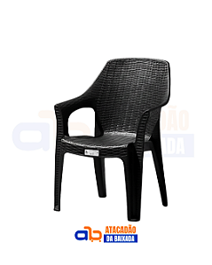 Poltrona Cairo Rattan Preta