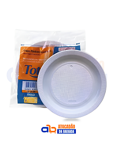 Prato Plástico Raso 26cm PS - Totalplast
