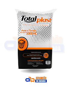 Kit Pote Retangular 1000ml PP Totalplast