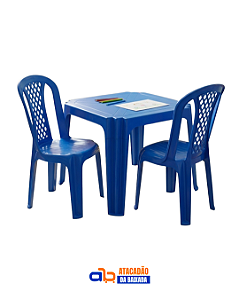 Jogo de Mesa e Cadeiras Infantil Azul - Forte Plástico