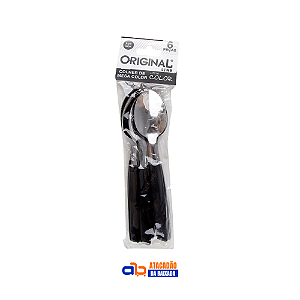 Jogo de Colheres de Mesa Inox c/6 Peças Preta - Linha Color Original Line