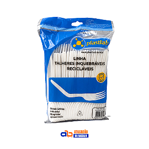 Colher Descartável Extra Forte Branca Plastlab - c/ 50un