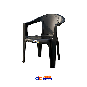 Poltrona Elegance Costa Baixa Preta 152kg - TopMil